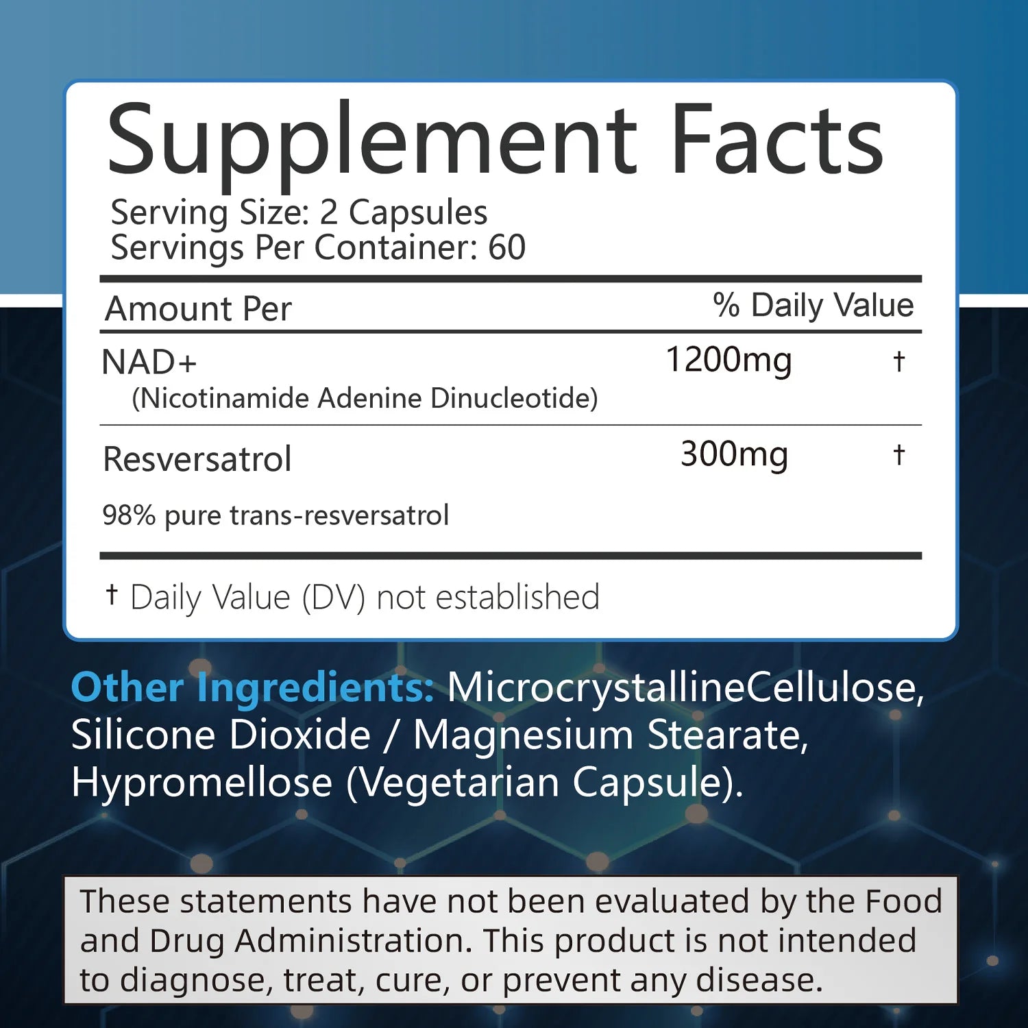 NAD+ Supplements with Resveratrol – Natural Energy, Anti-Aging & Cellular Health Support (120 Capsules - Image 2