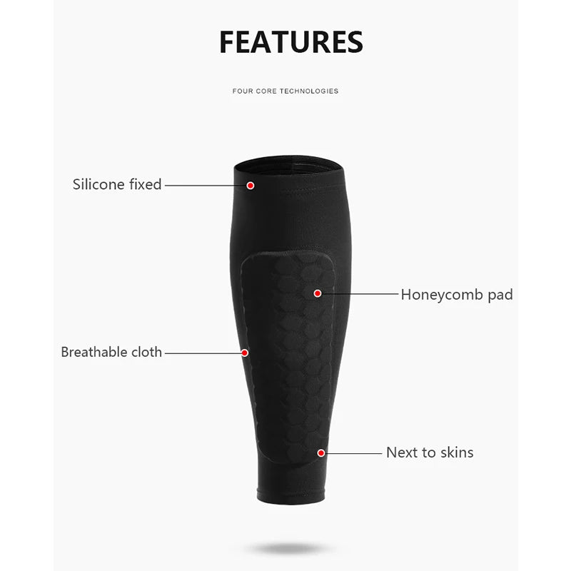 1PC Shockproof Honeycomb Leg Sleeve – Shin Guard & Support Sock for Sports - Image 5