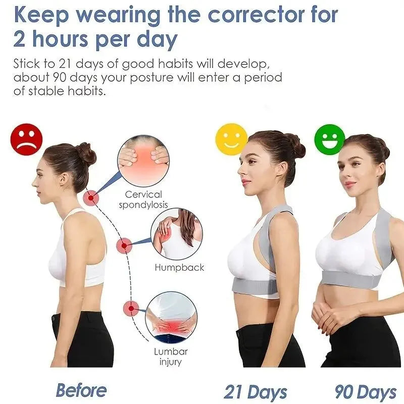 Adjustable Posture Correction Back Brace – Unisex Hunchback Prevention Support - Image 3