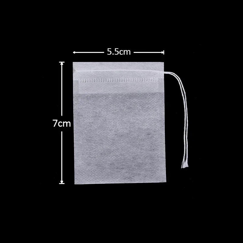 500/50pcs Disposable Tea Filter Bags – Non-Woven Fabric with Drawstring for Tea, Coffee & Spices - Image 10