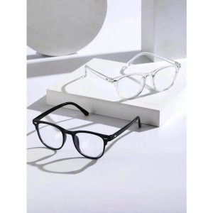 Unisex Square Anti-Blue Light Clear Glasses – Trendy Back-to-School Eyewear Accessory