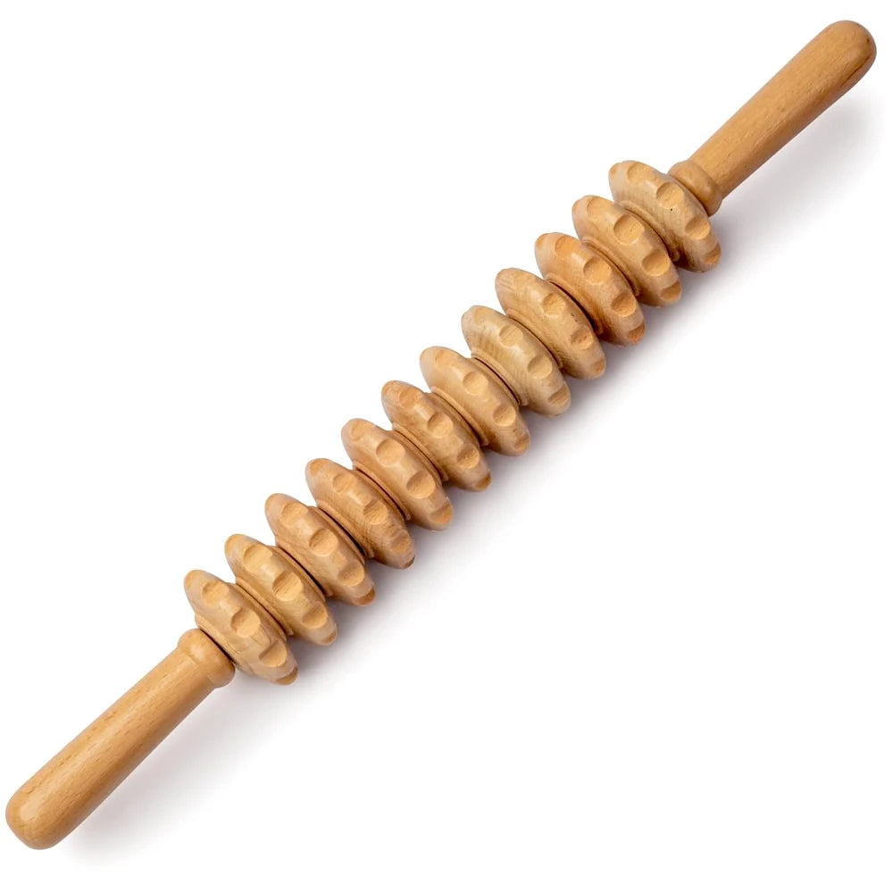 Wood Therapy Roller Massage Tool – 12 Straight-Wheel Lymphatic Drainage & Muscle Massage Stick - Image 3
