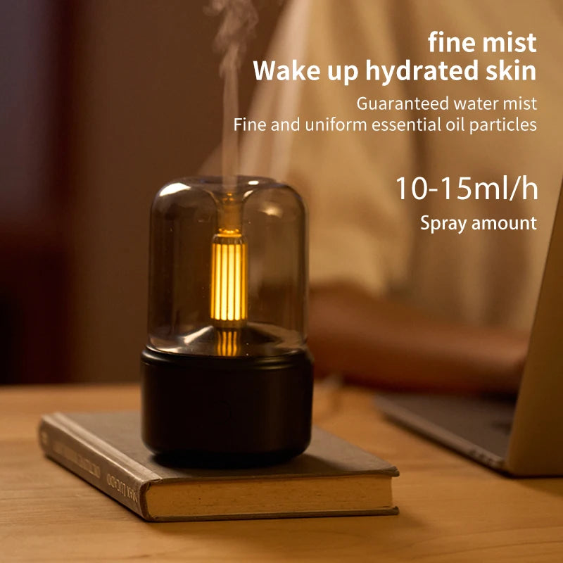 2025 New Ultrasonic Candlelight Aromatherapy Humidifier – Soft Glow for Home, Office & Bedroom - Image 2