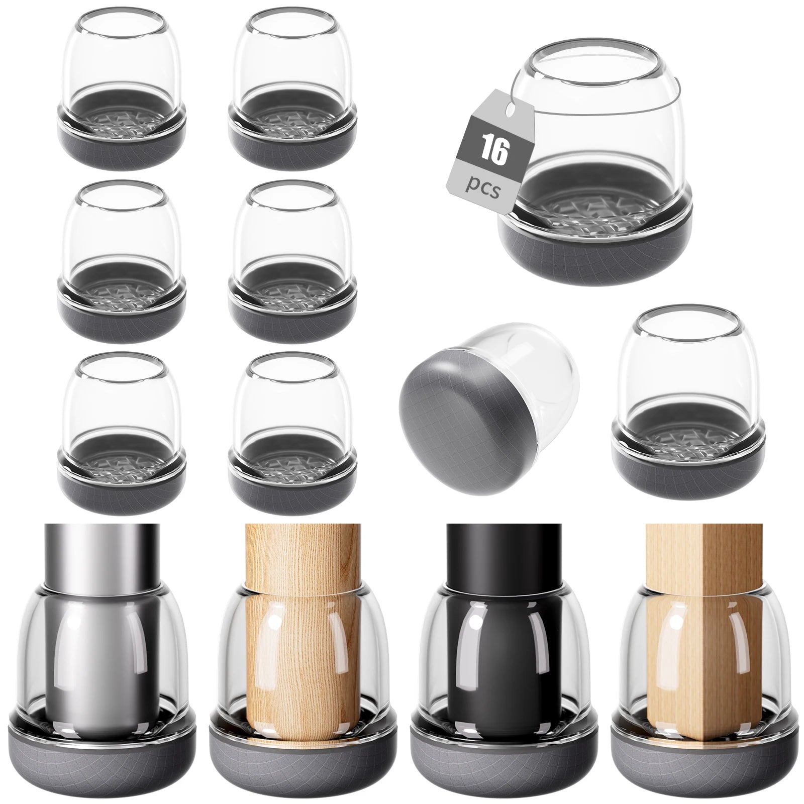 16PCS Round Chair Leg Floor Protectors – Graphene Nylon Bottom Pads for Smooth, Hair-Free Gliding - Image 11