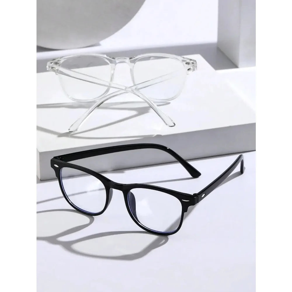 Unisex Square Anti-Blue Light Clear Glasses – Trendy Back-to-School Eyewear Accessory - Image 3