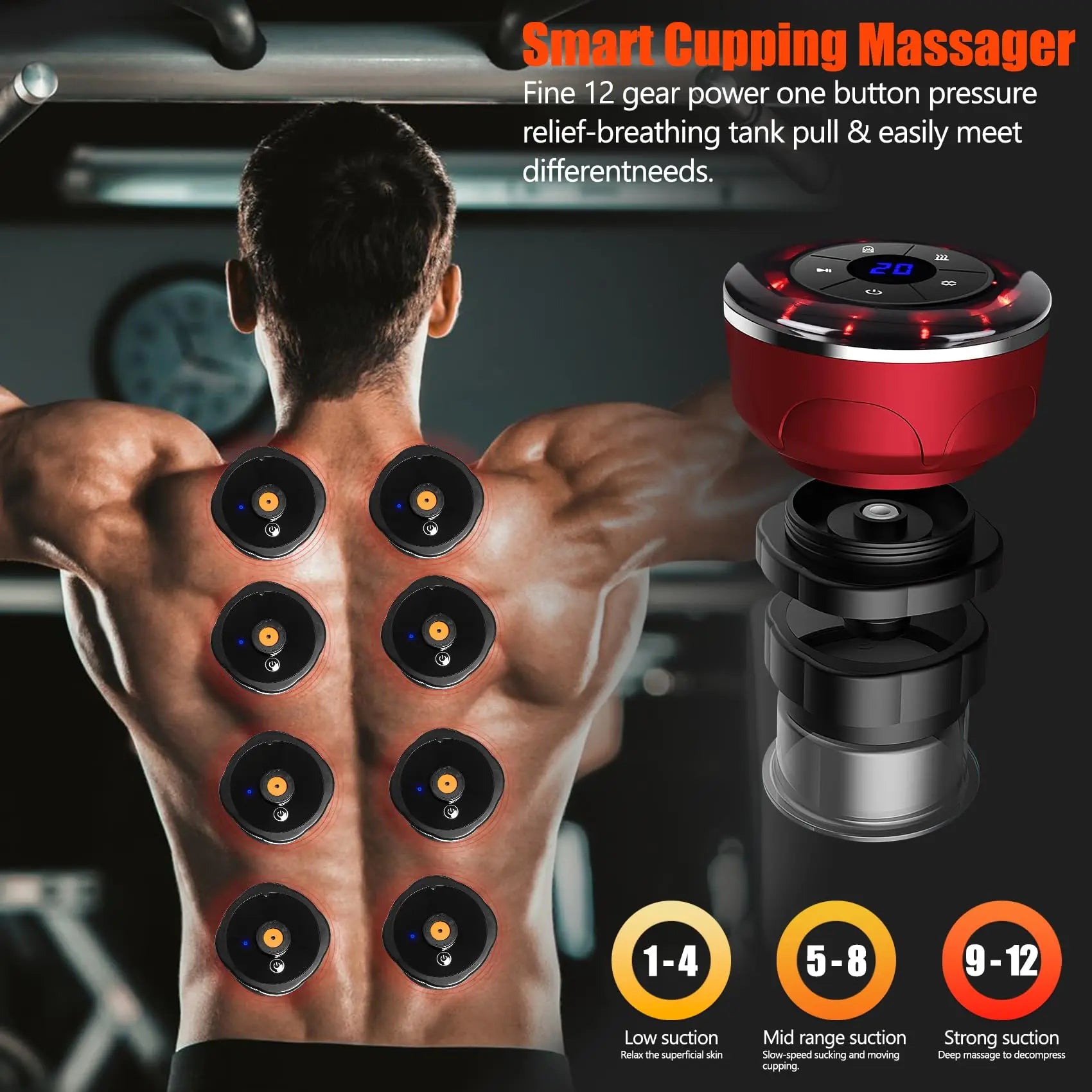 8-Cup Electric Cupping Massager – Gua Sha, Vacuum Suction & EMS Therapy for Anti-Cellulite & Body Slimming - Image 5