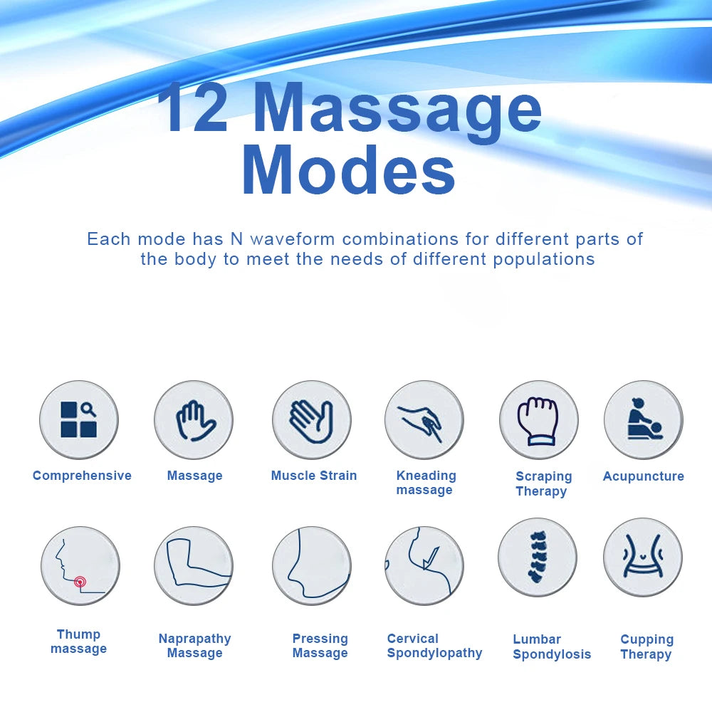 12-Mode TENS EMS Therapy Device – Electric Pulse Massager for Muscle Relaxation - Image 2
