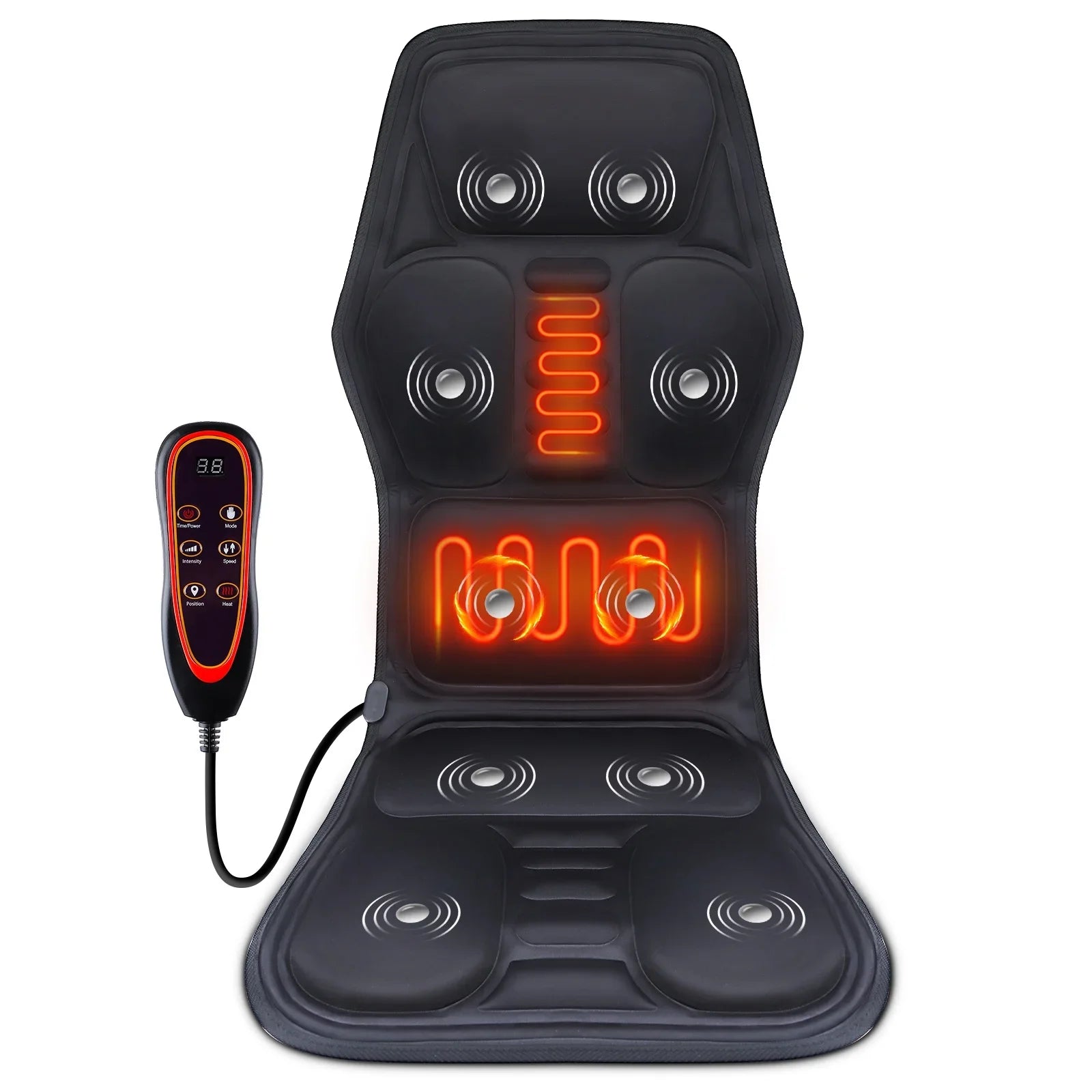 Electric Back Massager Cushion – Infrared Heating Full-Body Massage Chair Pad for Car, Home & Office