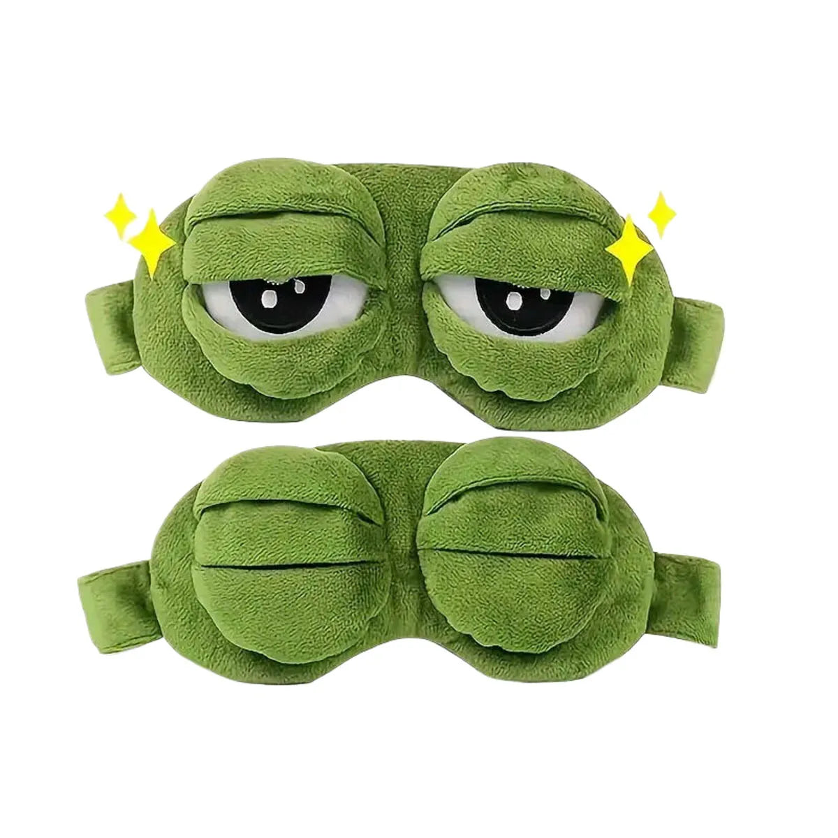 3D Sad Frog Sleep Mask – Soft Portable Eye Shade for Travel & Relaxation - Image 2